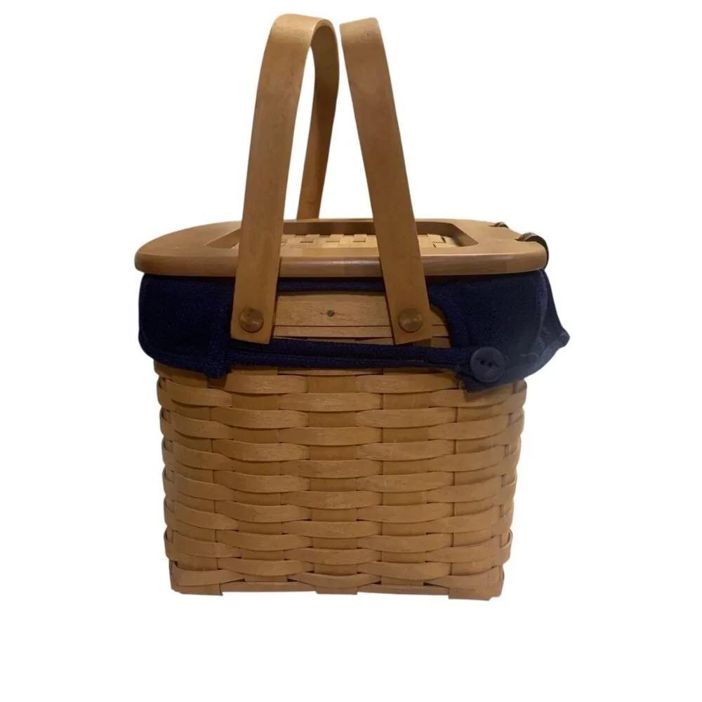 Longaberger 2002 Weekender Basket Blue Fabric Liner, Protector‎ & Insert